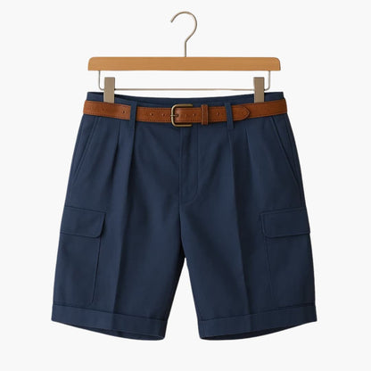 Men's Linen Blend Cargo Shorts Pleated