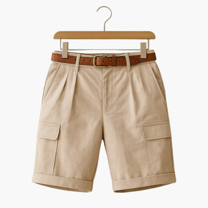 Men's Linen Blend Cargo Shorts Pleated