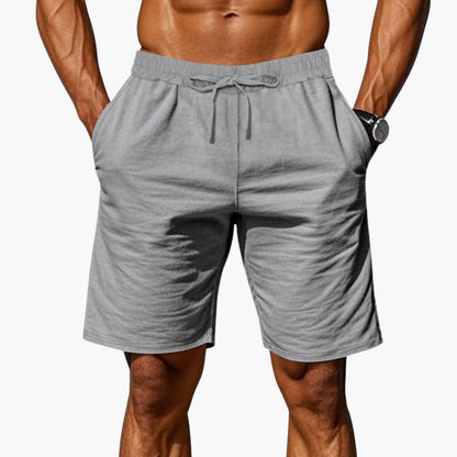 Men's Linen Shorts Elastic Waist Straight Hem
