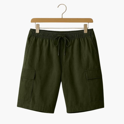 Men's Linen Cargo Shorts Elastic Waistband