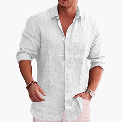 Men's Long Sleeve Button Down Shirt Pointed Collar