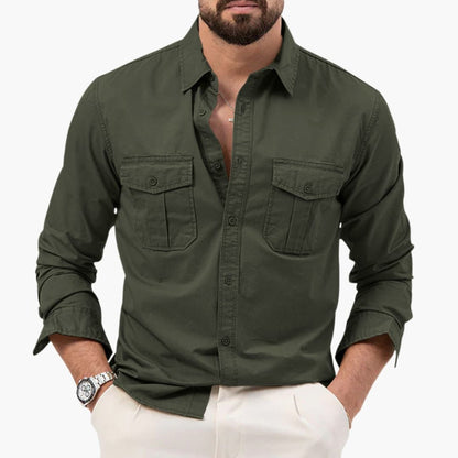 Men's Long Sleeve Button Down Shirt Cotton