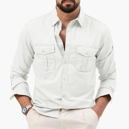 Men's Long Sleeve Button Down Shirt Cotton
