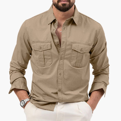 Men's Long Sleeve Button Down Shirt Cotton