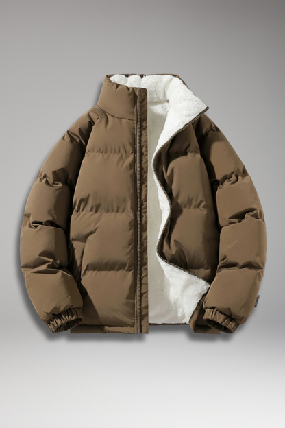 Men's Padded Full-Zip Jacket Textured Exterior - VibreMode