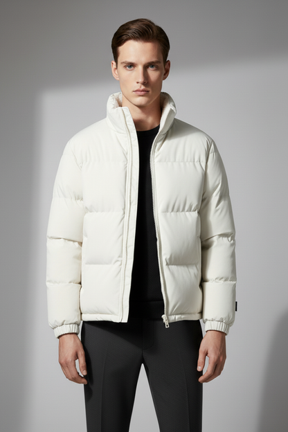 Men's Padded Full-Zip Jacket Textured Exterior