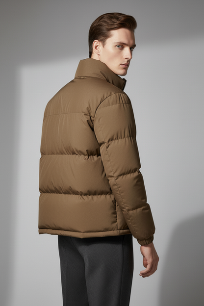 Men's Padded Full-Zip Jacket Textured Exterior