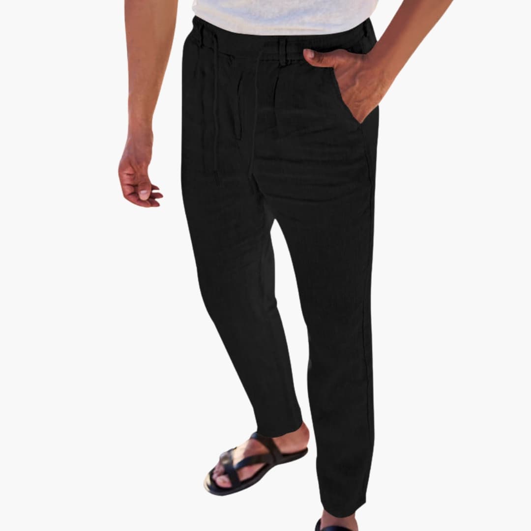 Men's Elastic Waist Pants with Side Pockets - VibreMode