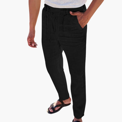 Men's Elastic Waist Pants with Side Pockets - VibreMode