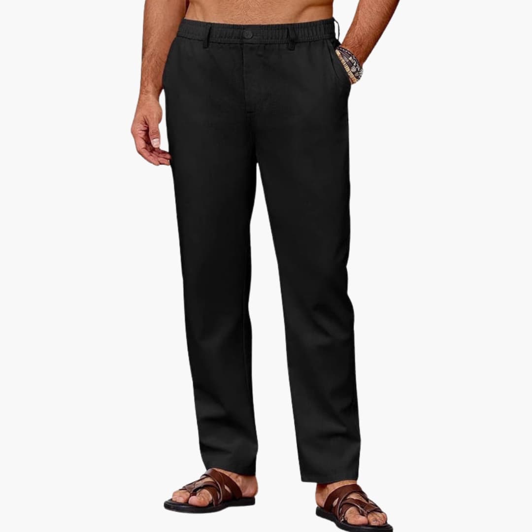 Men's Straight Leg Pants Elastic Waist