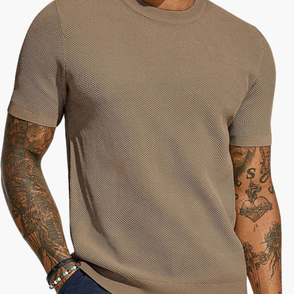 Men's Mesh Short Sleeve T-Shirt Breathable Crew Neck