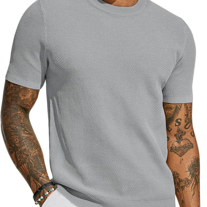 Men's Mesh Short Sleeve T-Shirt Breathable Crew Neck
