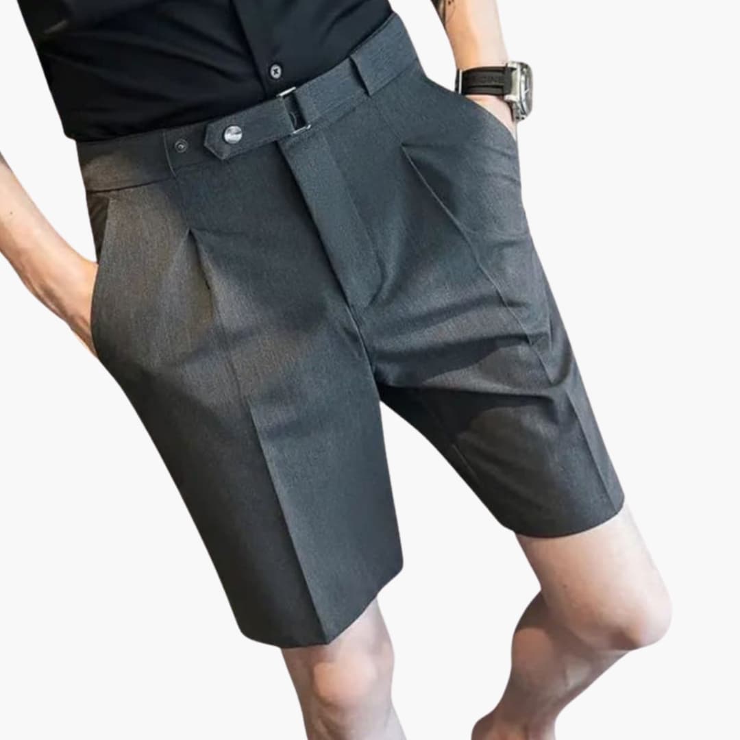 Men's Pleated Shorts Zip Fly Belt Loops