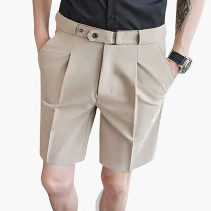 Men's Pleated Shorts Zip Fly Belt Loops