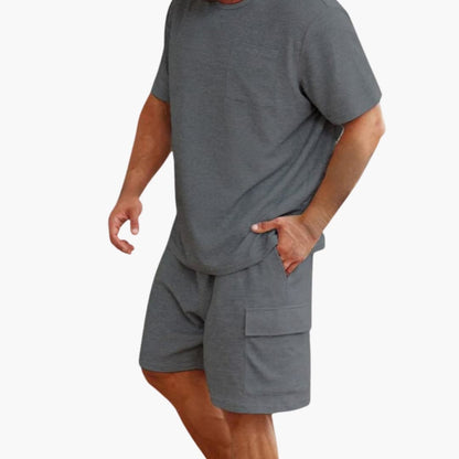 Men's 2-Piece Pocket Tee And Cargo Shorts Set - VibreMode