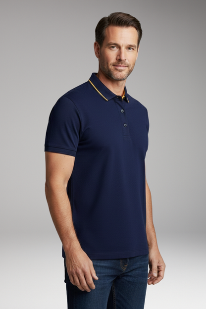 Men's Classic Polo Shirt Cotton Button Front