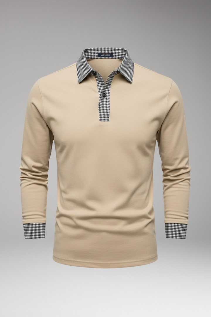 Men's Polo Shirt Contrasting Collar Woven Cuffs - VibreMode