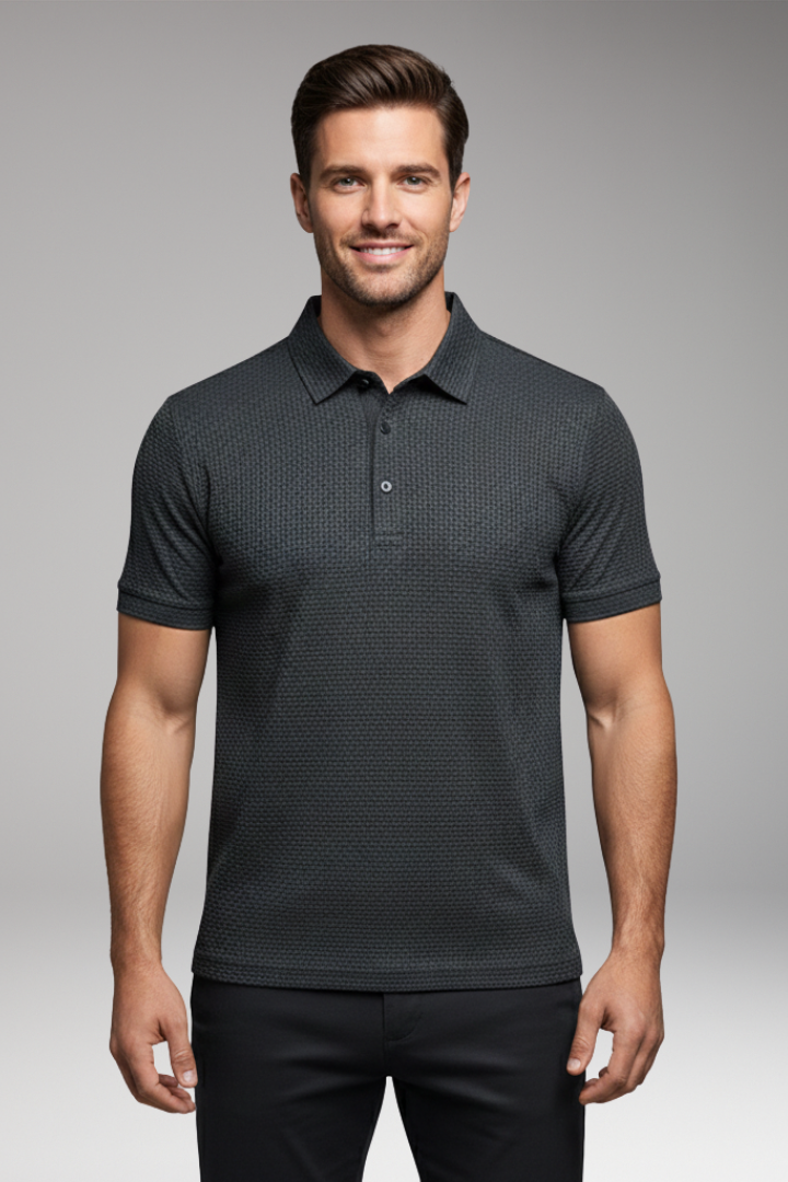 Men's Short Sleeve Polo Shirt Button Down Collar