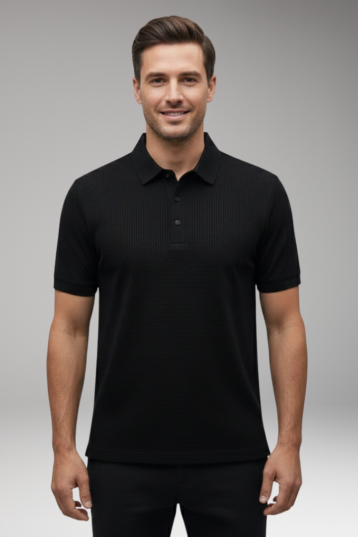 Men's Short Sleeve Polo Shirt Button Down Collar