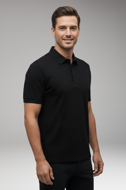 Men's Short Sleeve Polo Shirt Button Down Collar