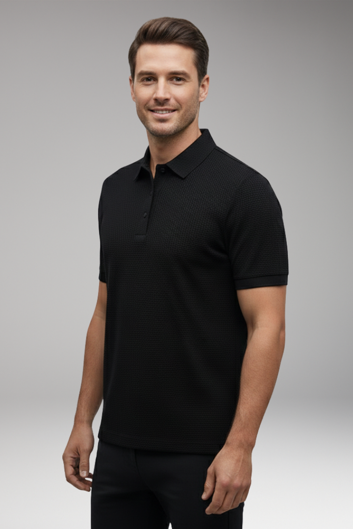 Men's Short Sleeve Polo Shirt Button Down Collar