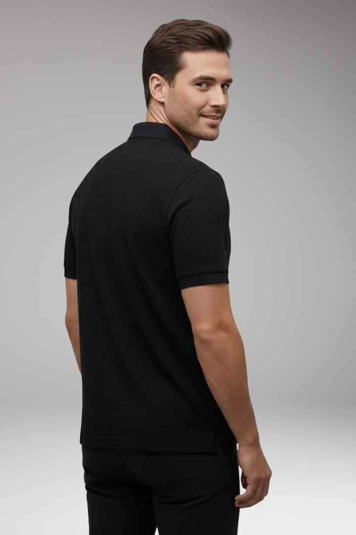 Men's Short Sleeve Polo Shirt Button Down Collar