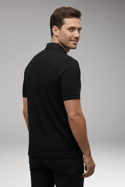 Men's Short Sleeve Polo Shirt Button Down Collar