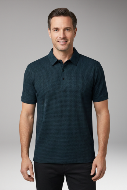 Men's Short Sleeve Polo Shirt Button Down Collar