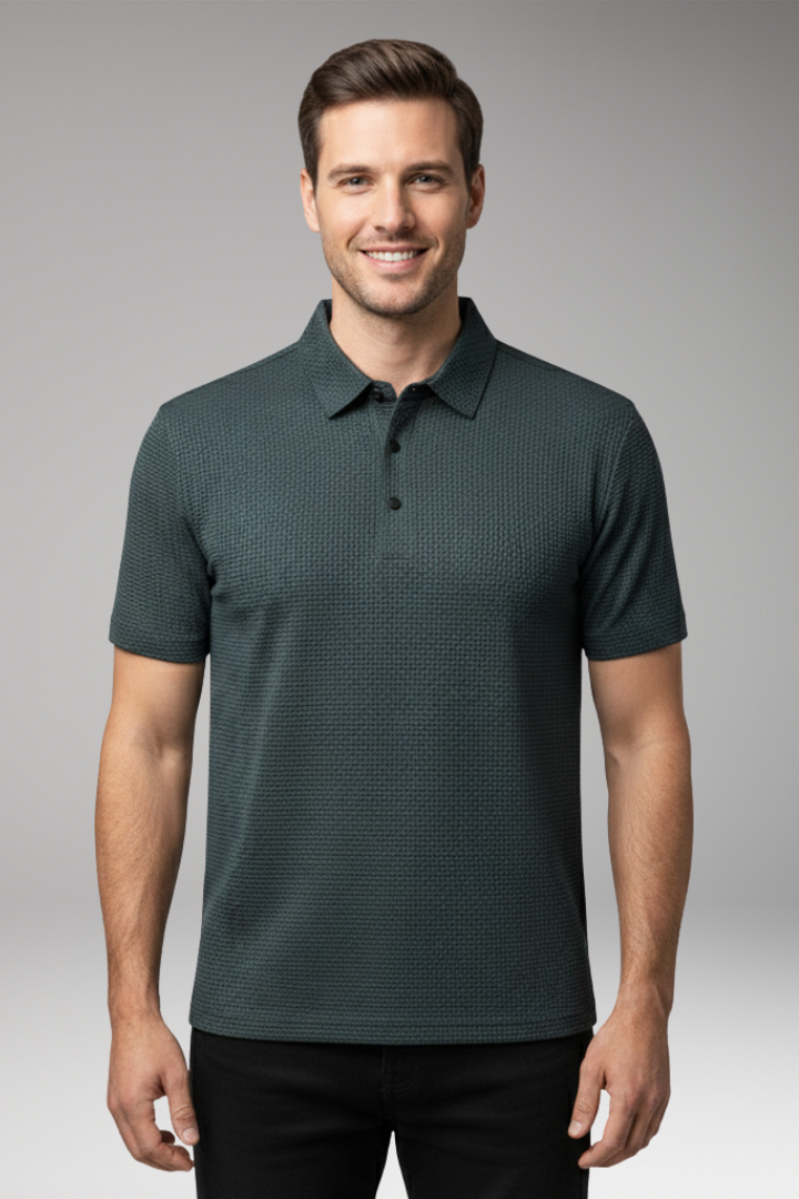 Men's Short Sleeve Polo Shirt Button Down Collar