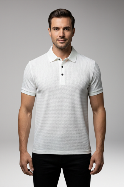 Men's Short Sleeve Polo Shirt Button Down Collar