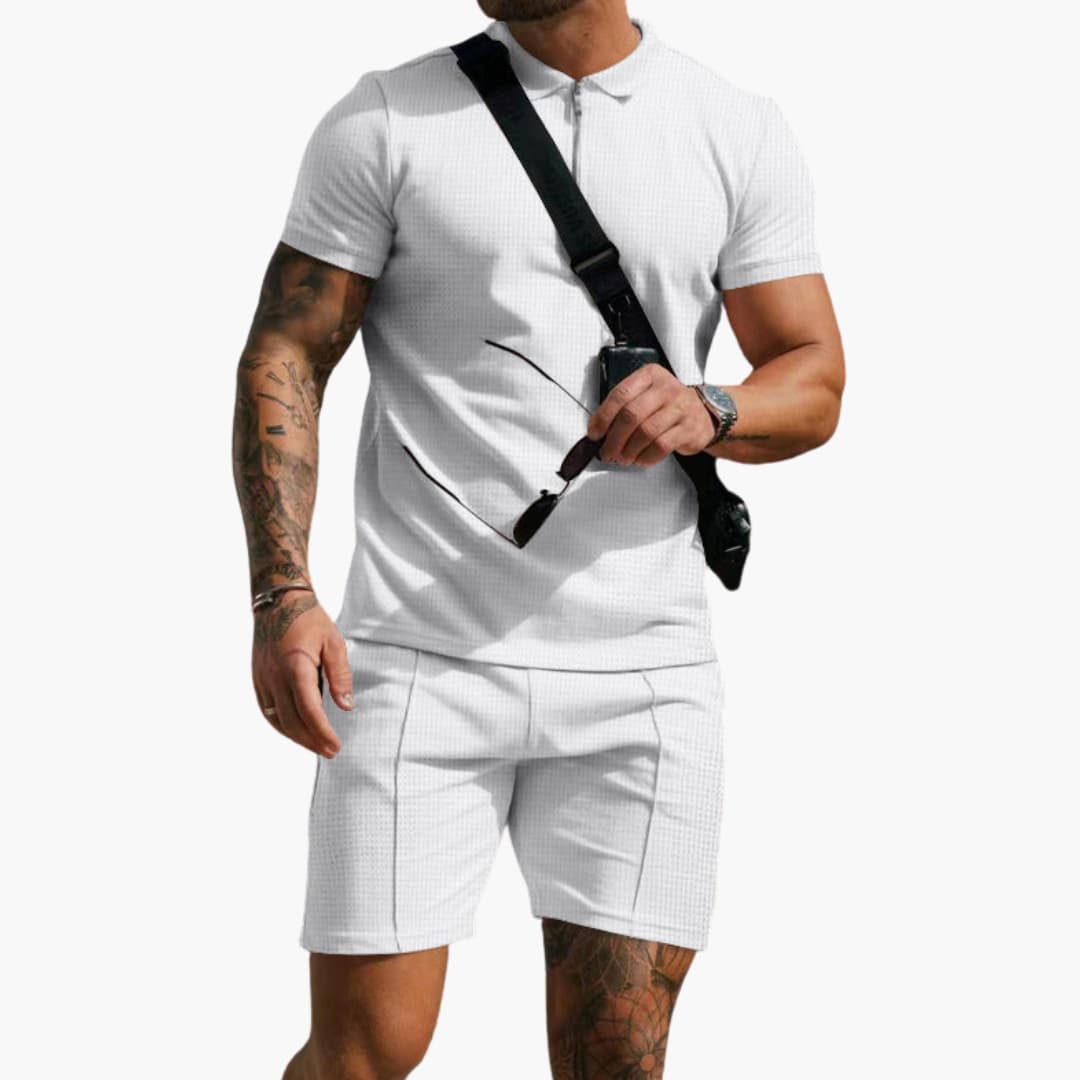 Men's Polo Shirt Textured Side Pockets - VibreMode