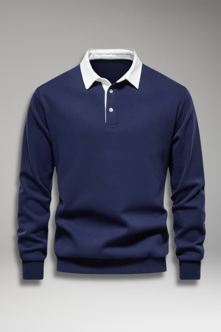 Men's Polo Sweater Long Sleeves - VibreMode