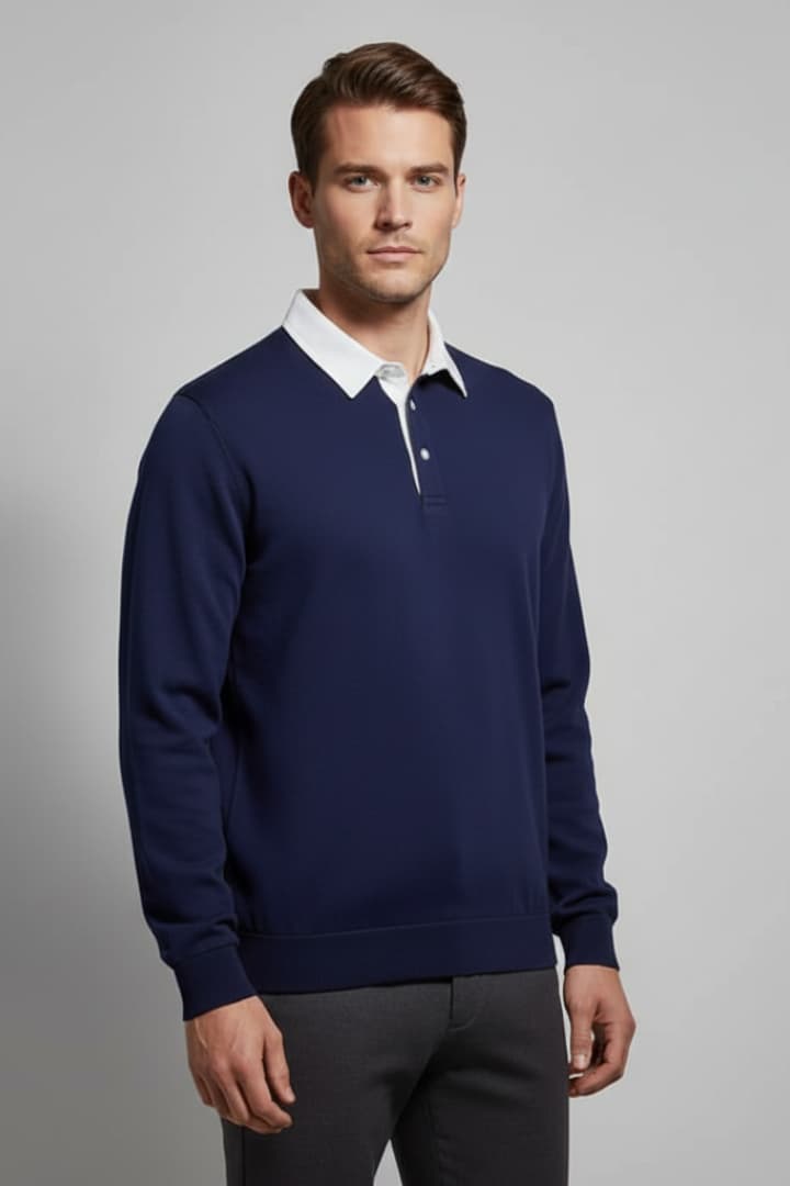 Men's Polo Sweater Long Sleeves