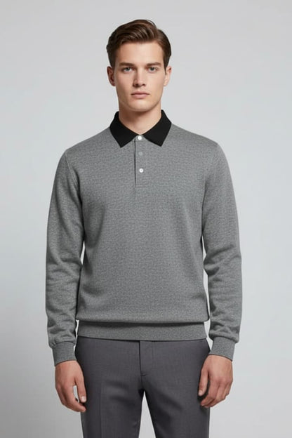 Men's Polo Sweater Long Sleeves