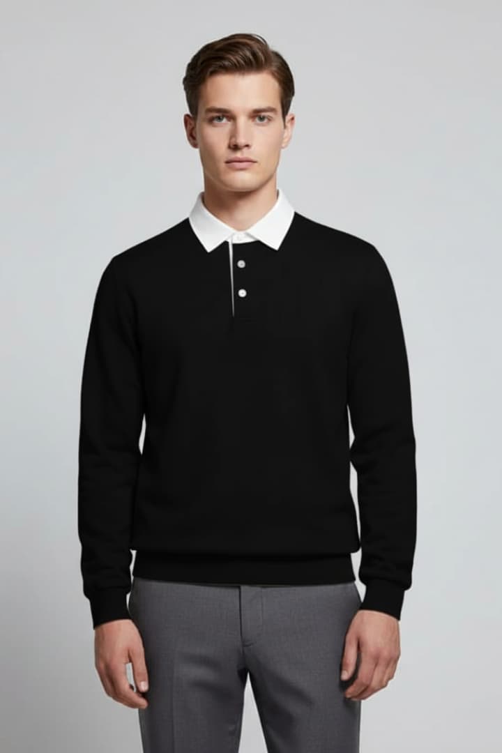 Men's Polo Sweater Long Sleeves