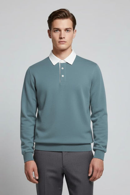 Men's Polo Sweater Long Sleeves