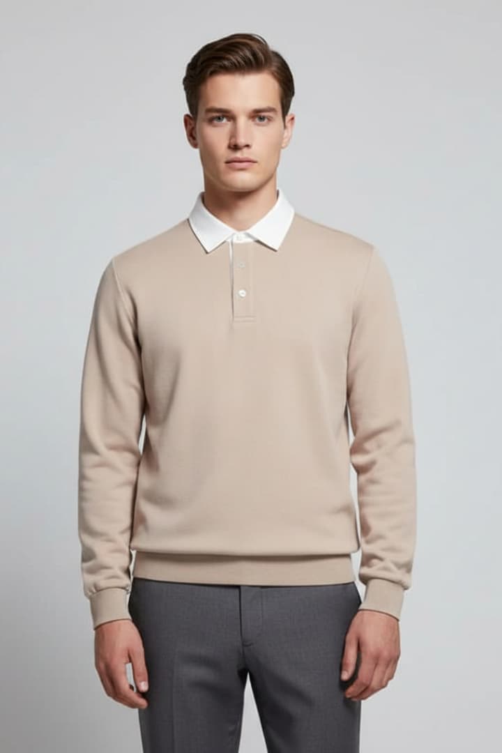 Men's Polo Sweater Long Sleeves