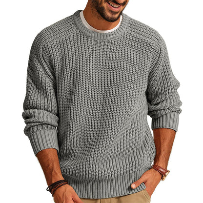 Thick Knit Casual Crew Neck Sweater