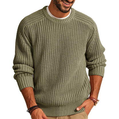 Thick Knit Casual Crew Neck Sweater