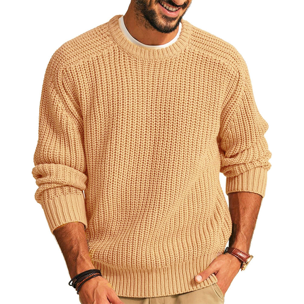 Thick Knit Casual Crew Neck Sweater
