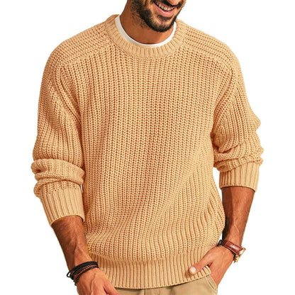 Thick Knit Casual Crew Neck Sweater