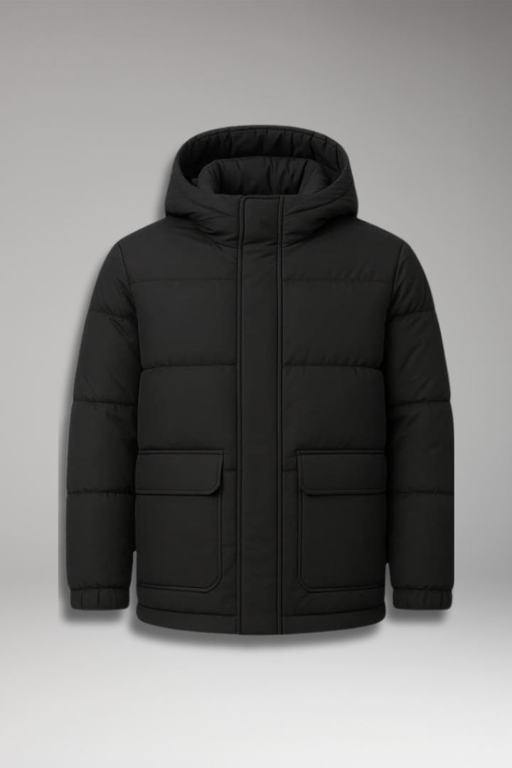Men's Insulated Puffer Jacket With Hood - VibreMode