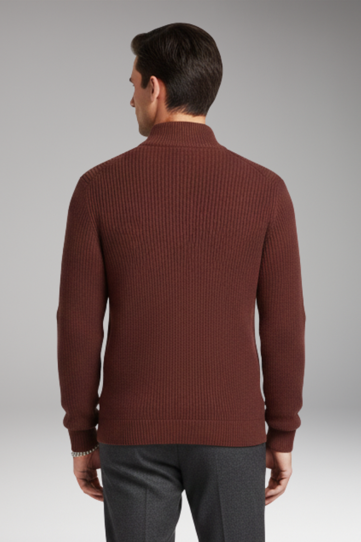 Men's Half-Zip Pullover Ribbed Texture