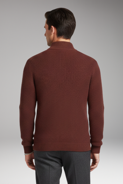 Men's Half-Zip Pullover Ribbed Texture