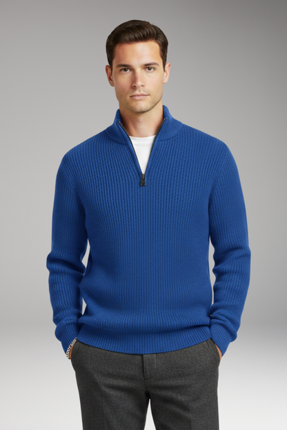 Men's Half-Zip Pullover Ribbed Texture