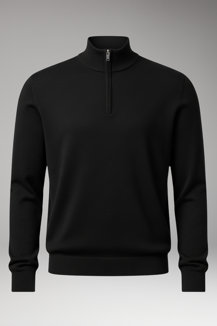 Men's Quarter Zip Pullover Ribbed Edge - VibreMode