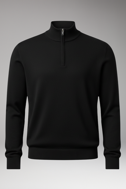 Men's Quarter Zip Pullover Ribbed Edge - VibreMode