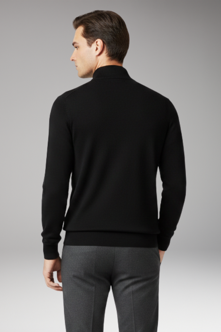 Men's Quarter Zip Pullover Ribbed Edge
