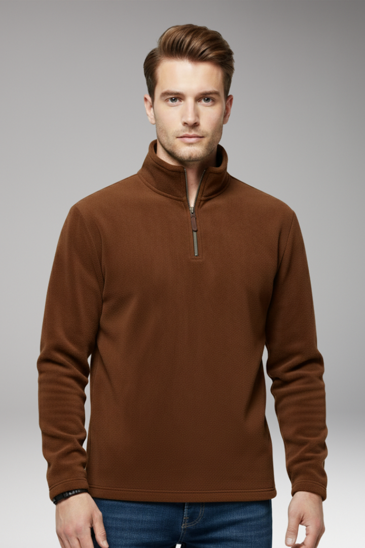 Men's Fleece Pullover Zip Closure
