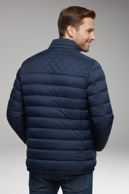 Men's Quilted Hooded Jacket Textured Outer Layer